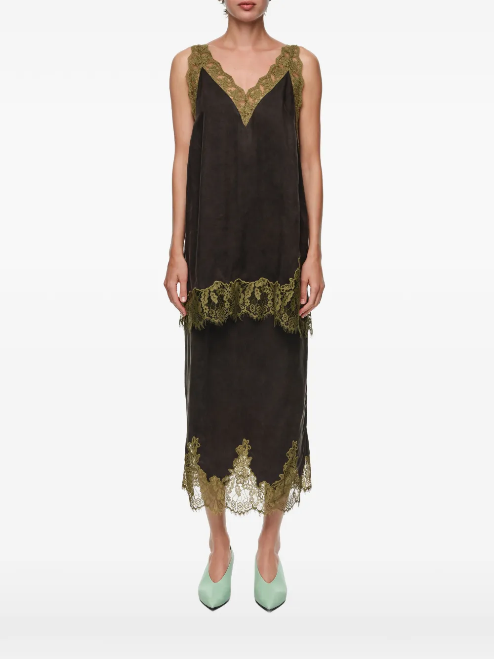 BIMBA Y LOLA caraco long noir délavé - Marron BIMBA Y LOLA caraco long noir délavé - Marron