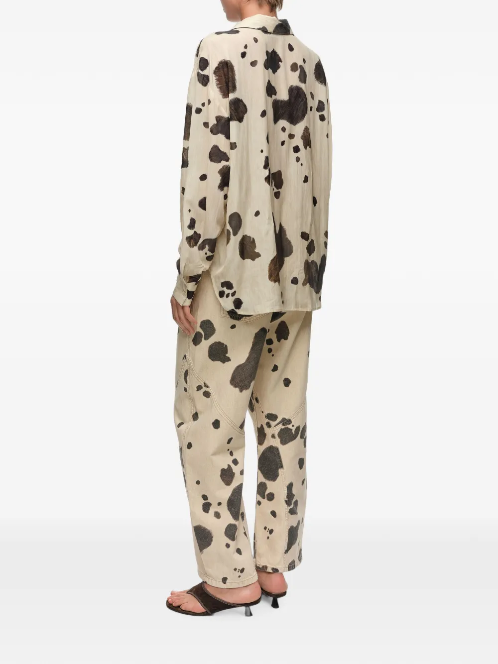 BIMBA Y LOLA Pony blouse met diepe halslijn Beige