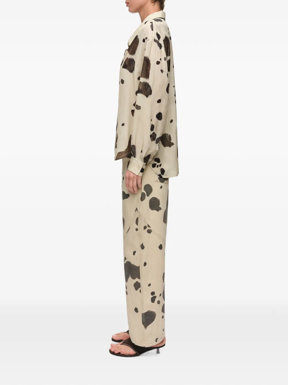 BIMBA Y LOLA Pony blouse met diepe halslijn Beige