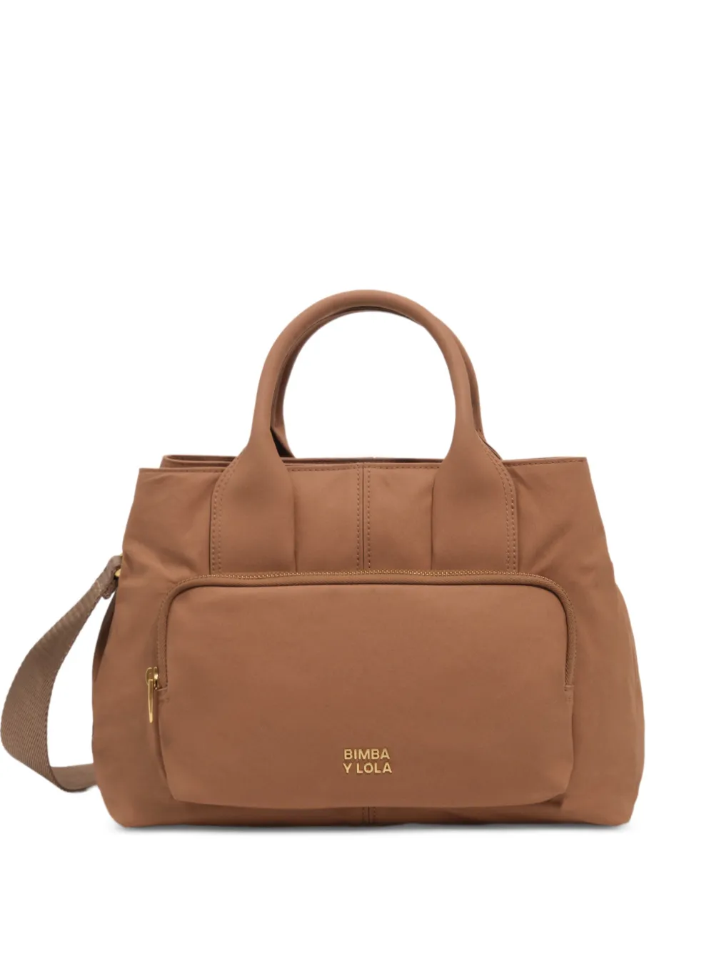 BIMBA Y LOLA grand sac à main en coton marron clair BIMBA Y LOLA grand sac à main en coton marron clair