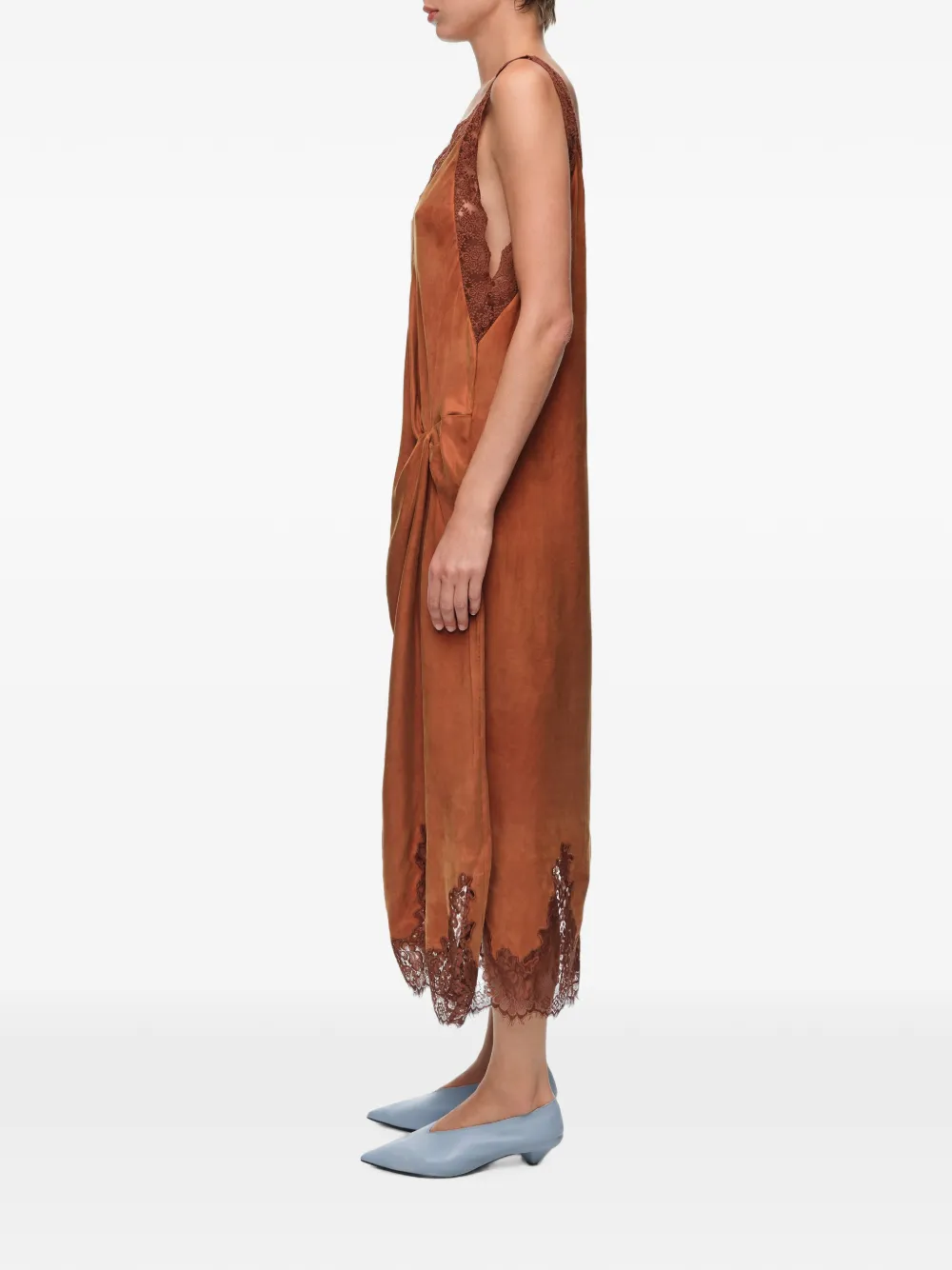 BIMBA Y LOLA Camisolejurk met geknoopt detail Bruin