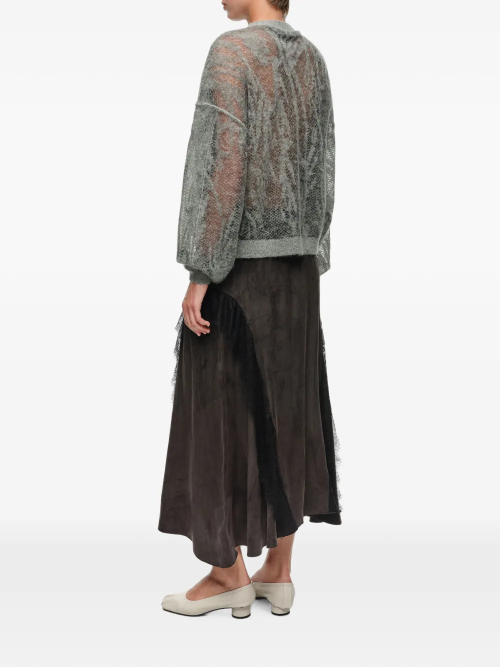 BIMBA Y LOLA Rok met vervaagd effect en kanten afwerking Zwart