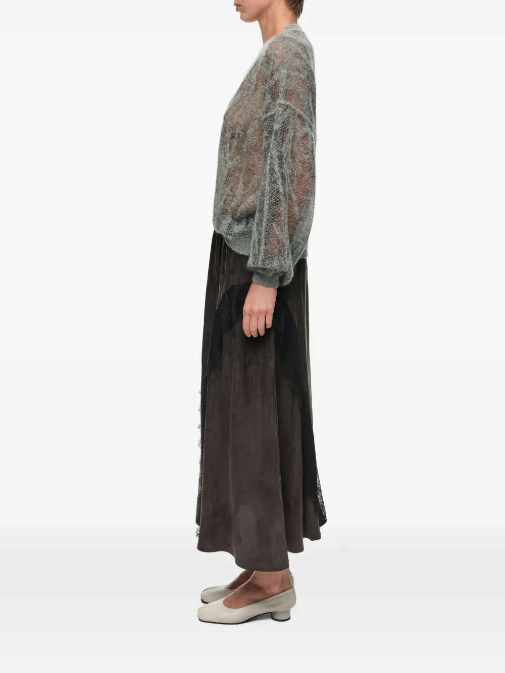 BIMBA Y LOLA Rok met vervaagd effect en kanten afwerking Zwart