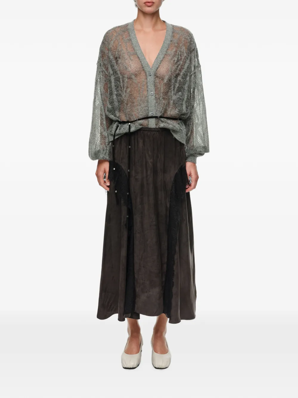 BIMBA Y LOLA Rok met vervaagd effect en kanten afwerking Zwart