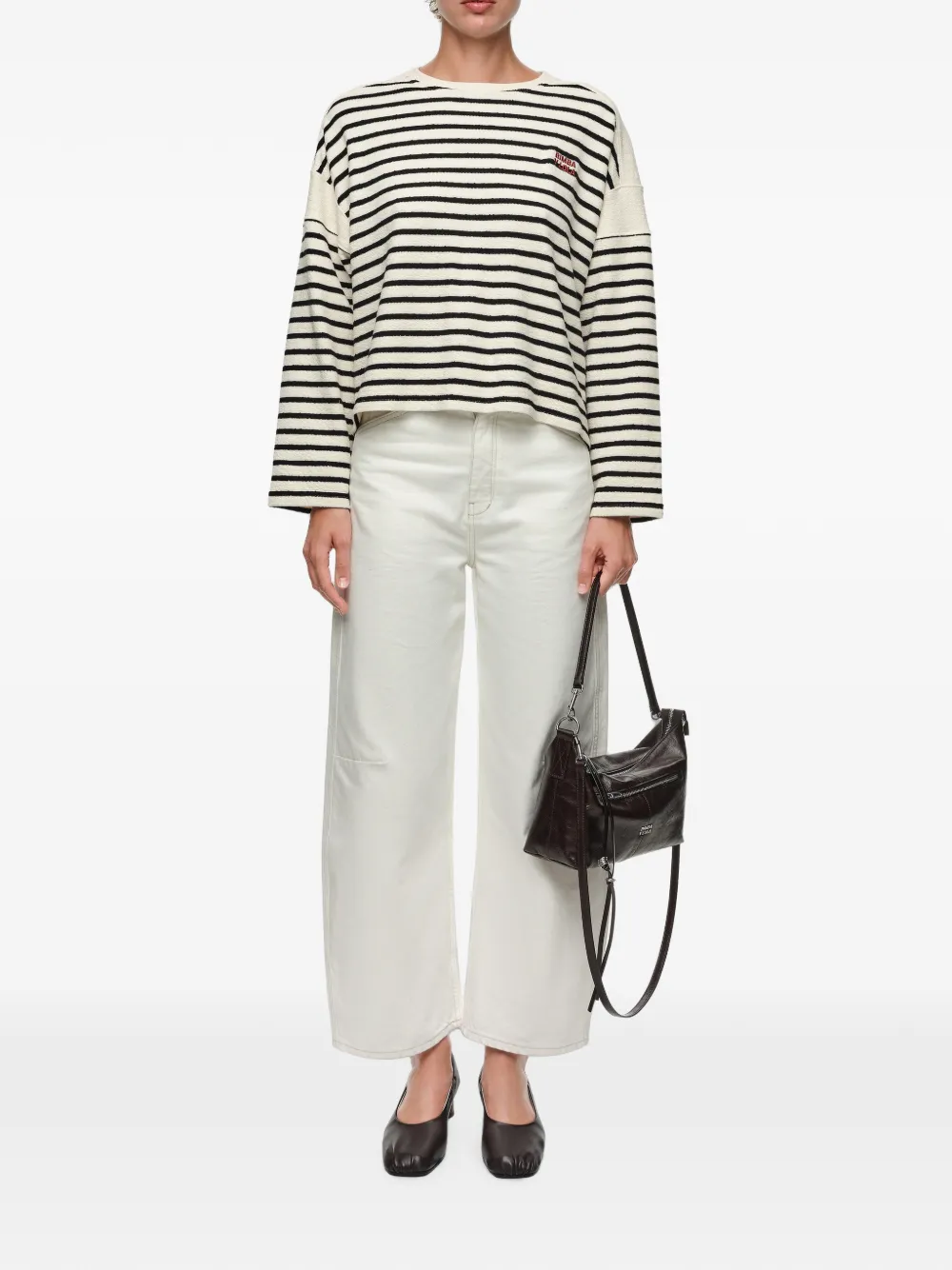 BIMBA Y LOLA Gestreept T-shirt met lange mouwen Beige