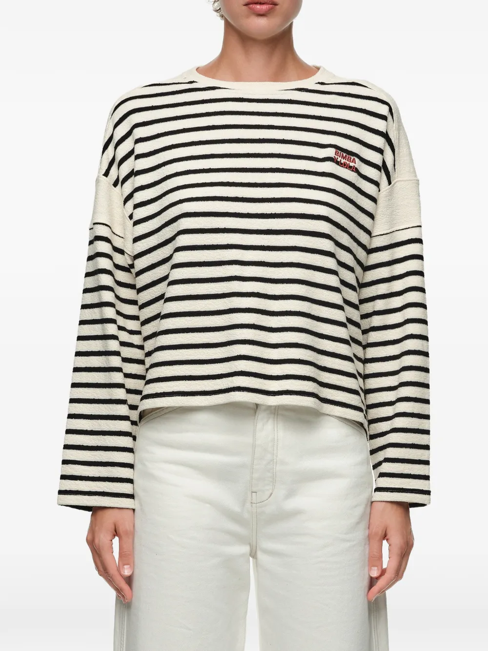 BIMBA Y LOLA Gestreept T-shirt met lange mouwen Beige