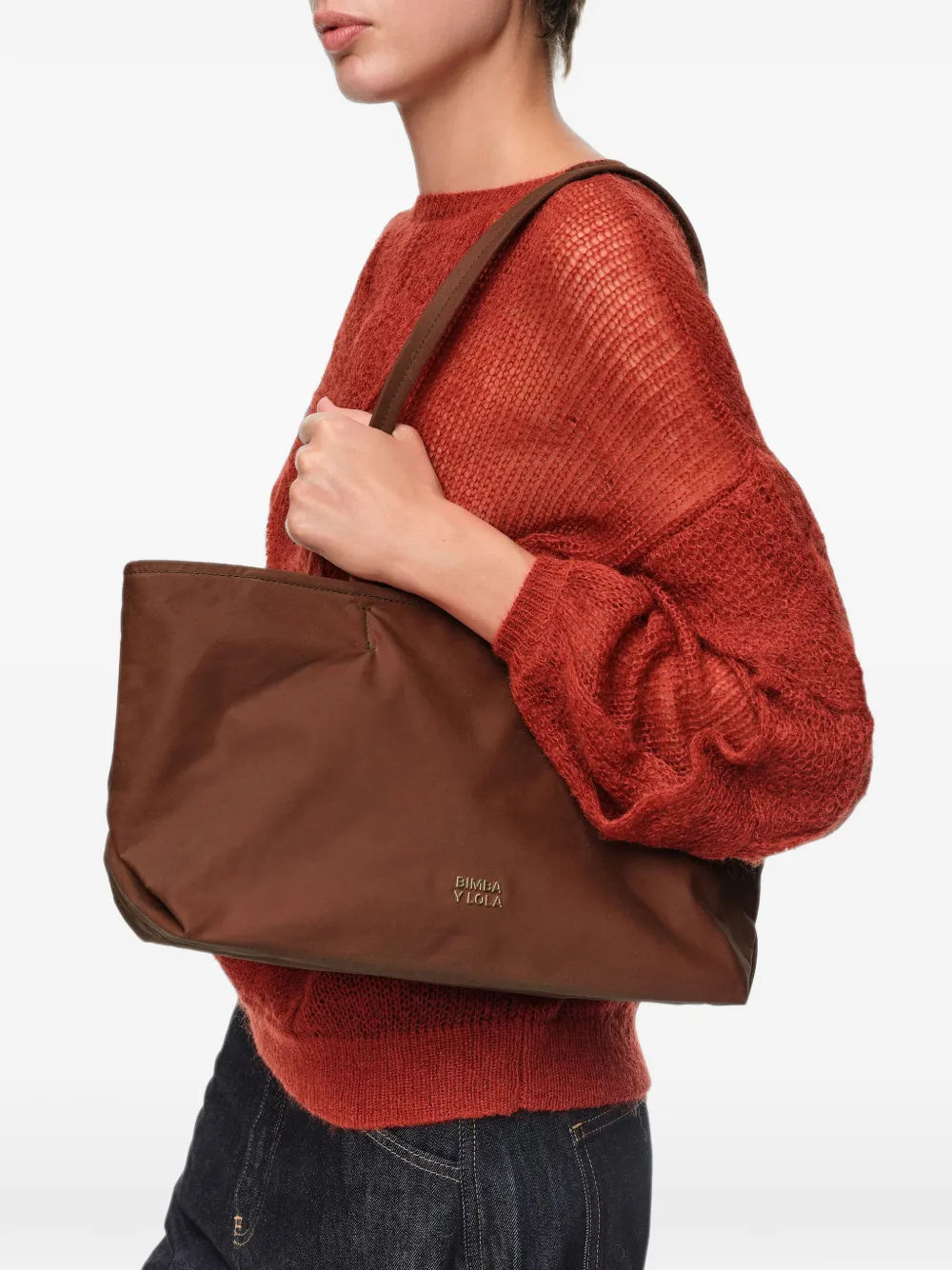BIMBA Y LOLA Medium gecoate shopper Bruin
