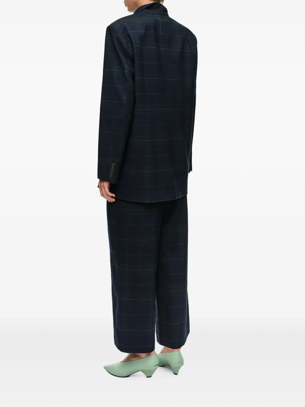 BIMBA Y LOLA Geruite barrelbroek met figuurnaden Blauw