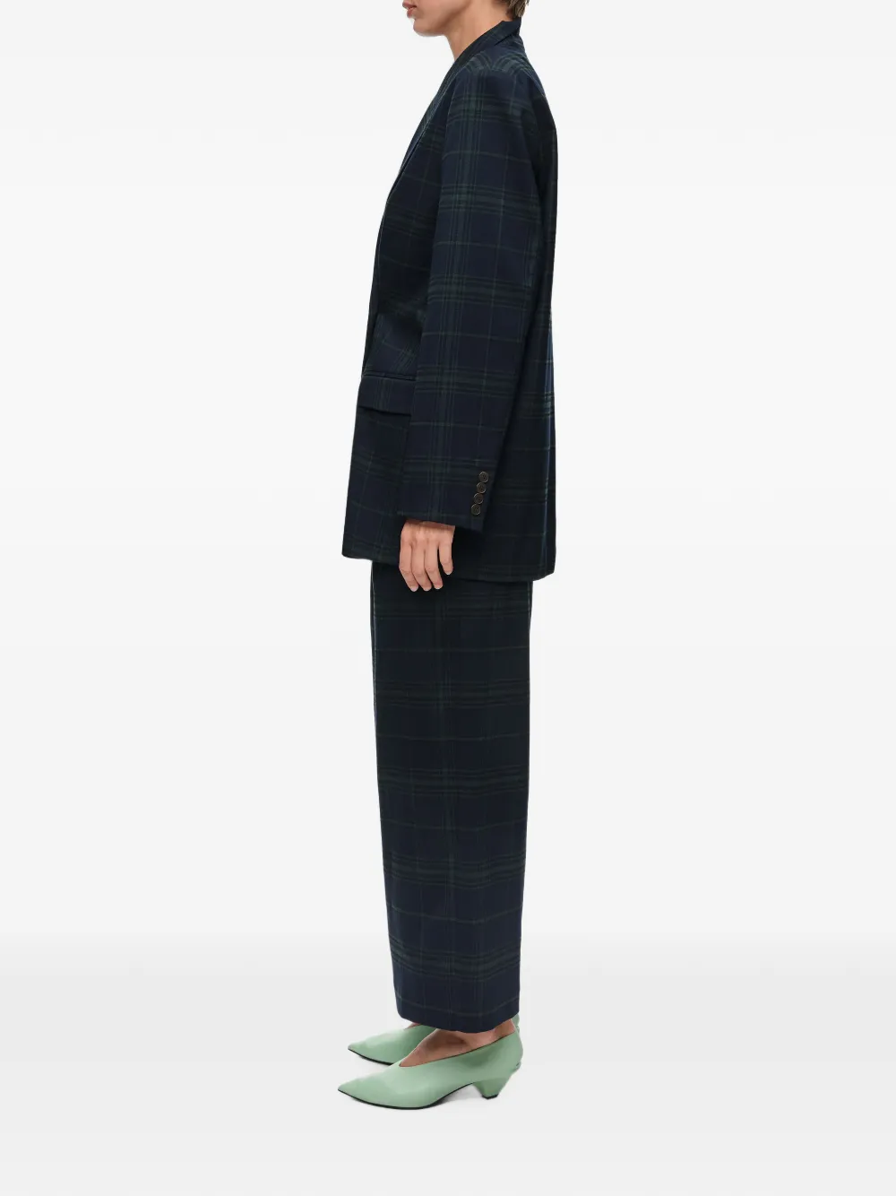 BIMBA Y LOLA Geruite barrelbroek met figuurnaden Blauw