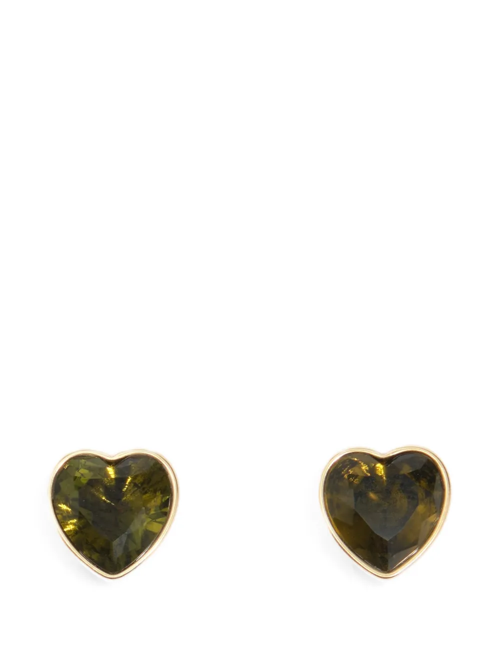 BIMBA Y LOLA olive crystal heart earrings - Oro