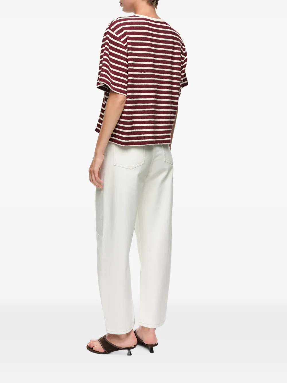 BIMBA Y LOLA Gestreept boxy T-shirt Rood