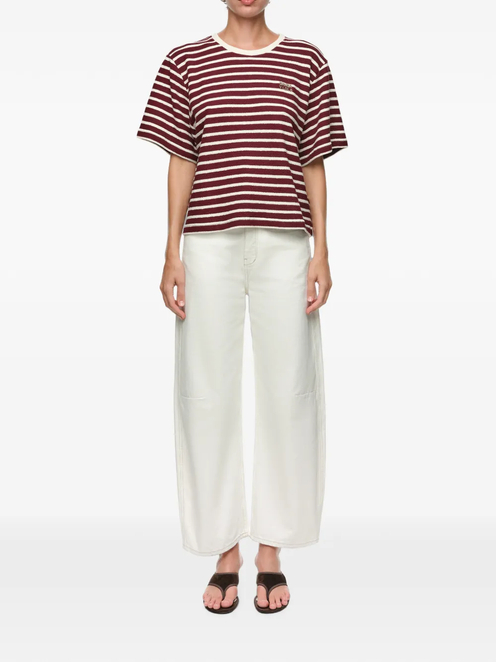 BIMBA Y LOLA Gestreept boxy T-shirt Rood