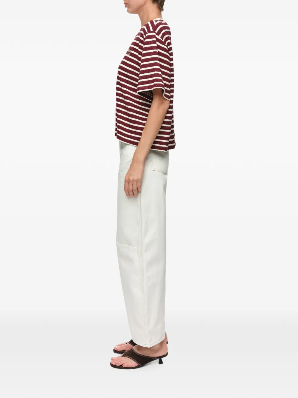 BIMBA Y LOLA Gestreept boxy T-shirt Rood