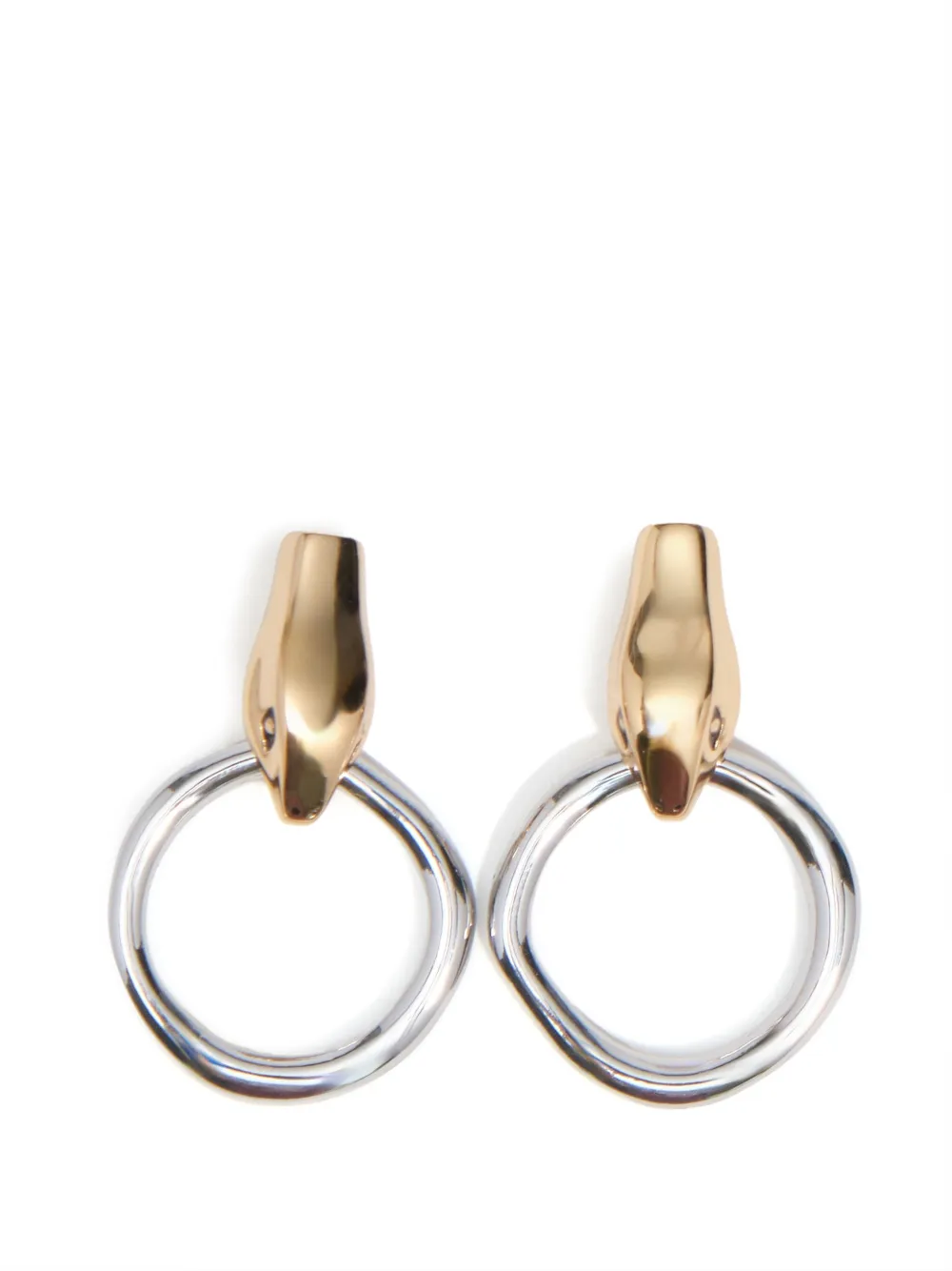 BIMBA Y LOLA two-tone snake head hoop earrings - Oro