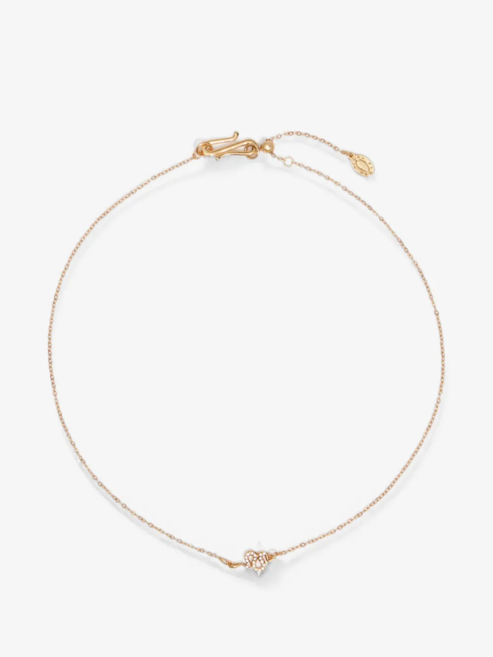 gold and crystals snake necklace