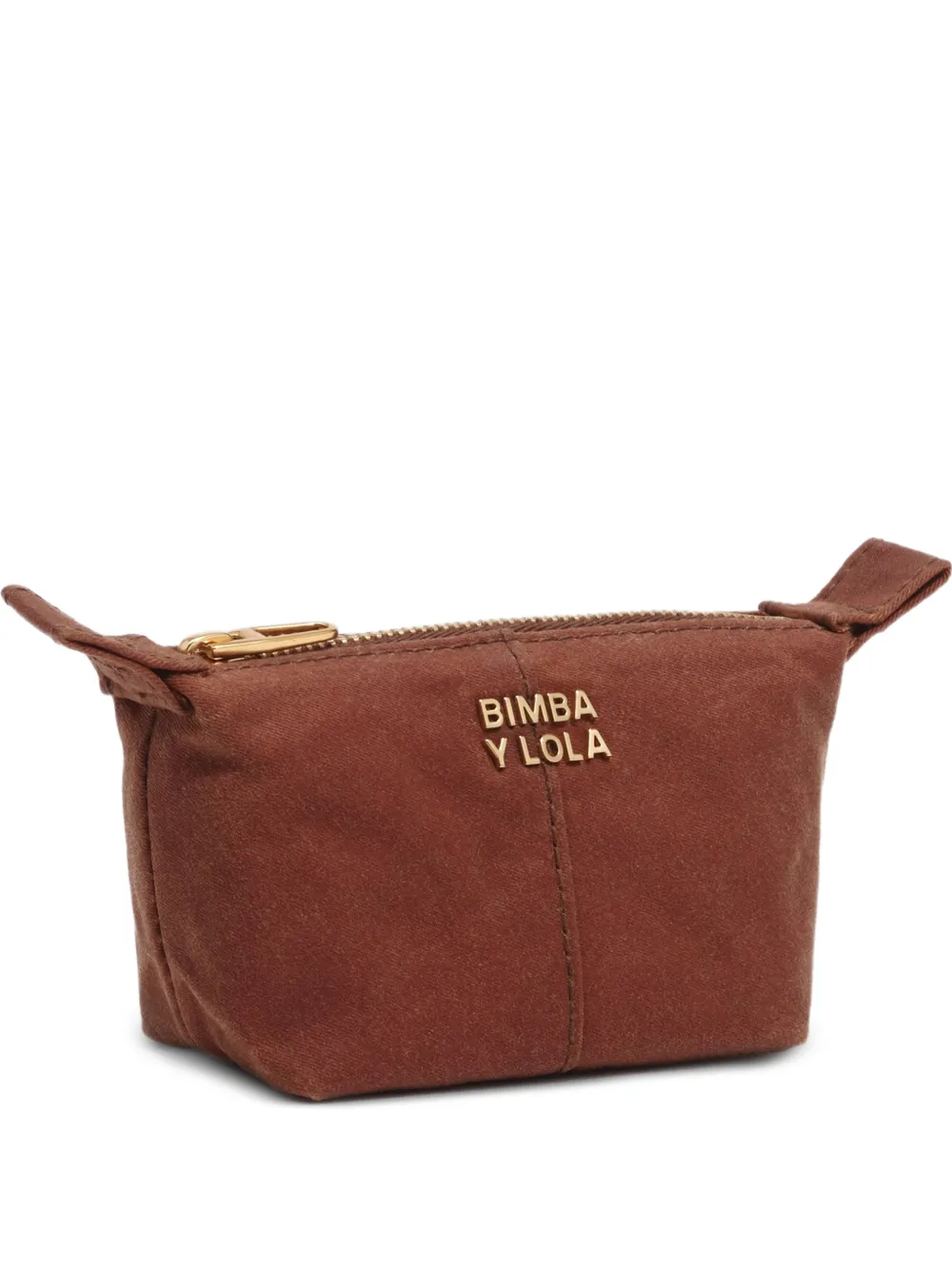 BIMBA Y LOLA logo-plaque cotton make-up bag - Marrone