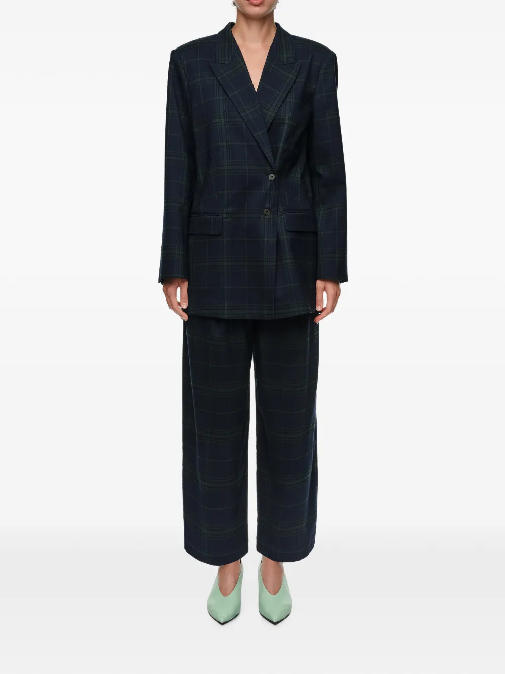 BIMBA Y LOLA Geruite barrelbroek met figuurnaden Blauw