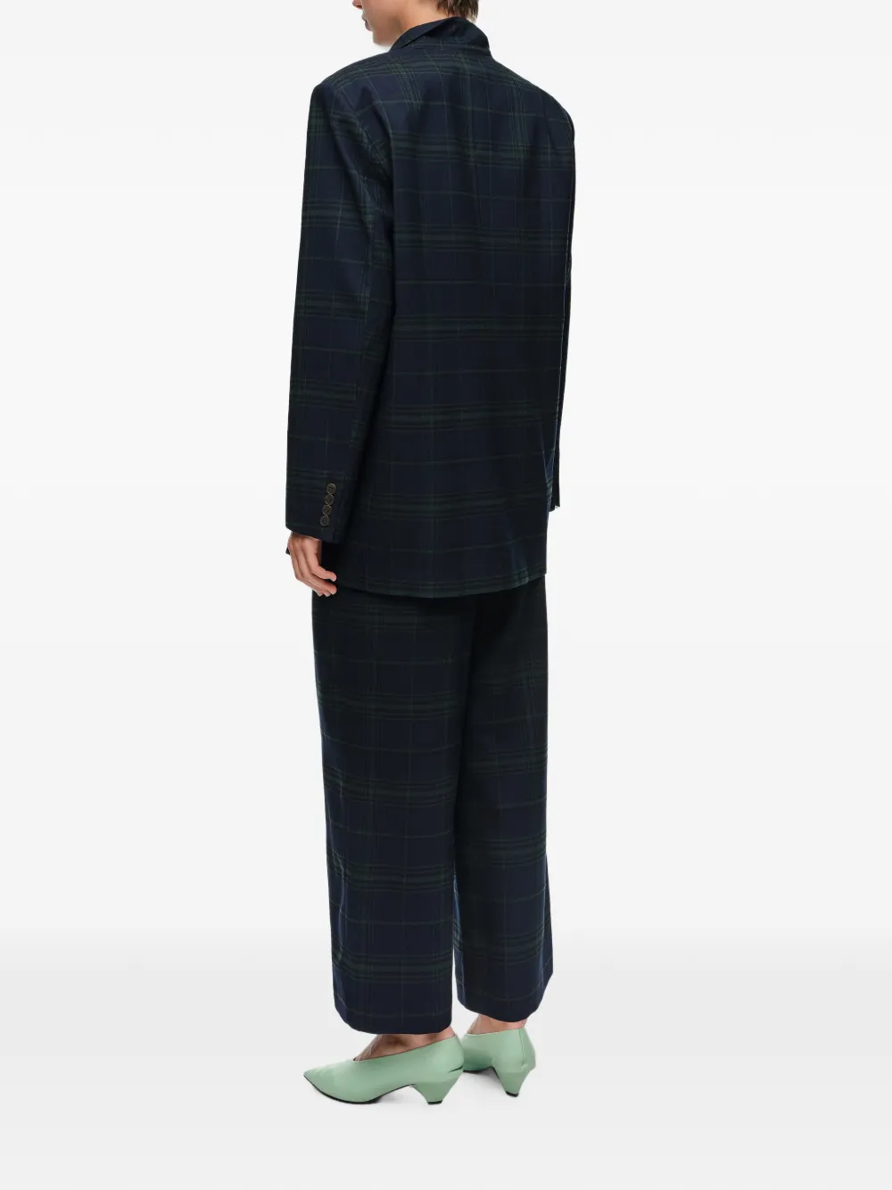 BIMBA Y LOLA Geruite barrelbroek met figuurnaden Blauw