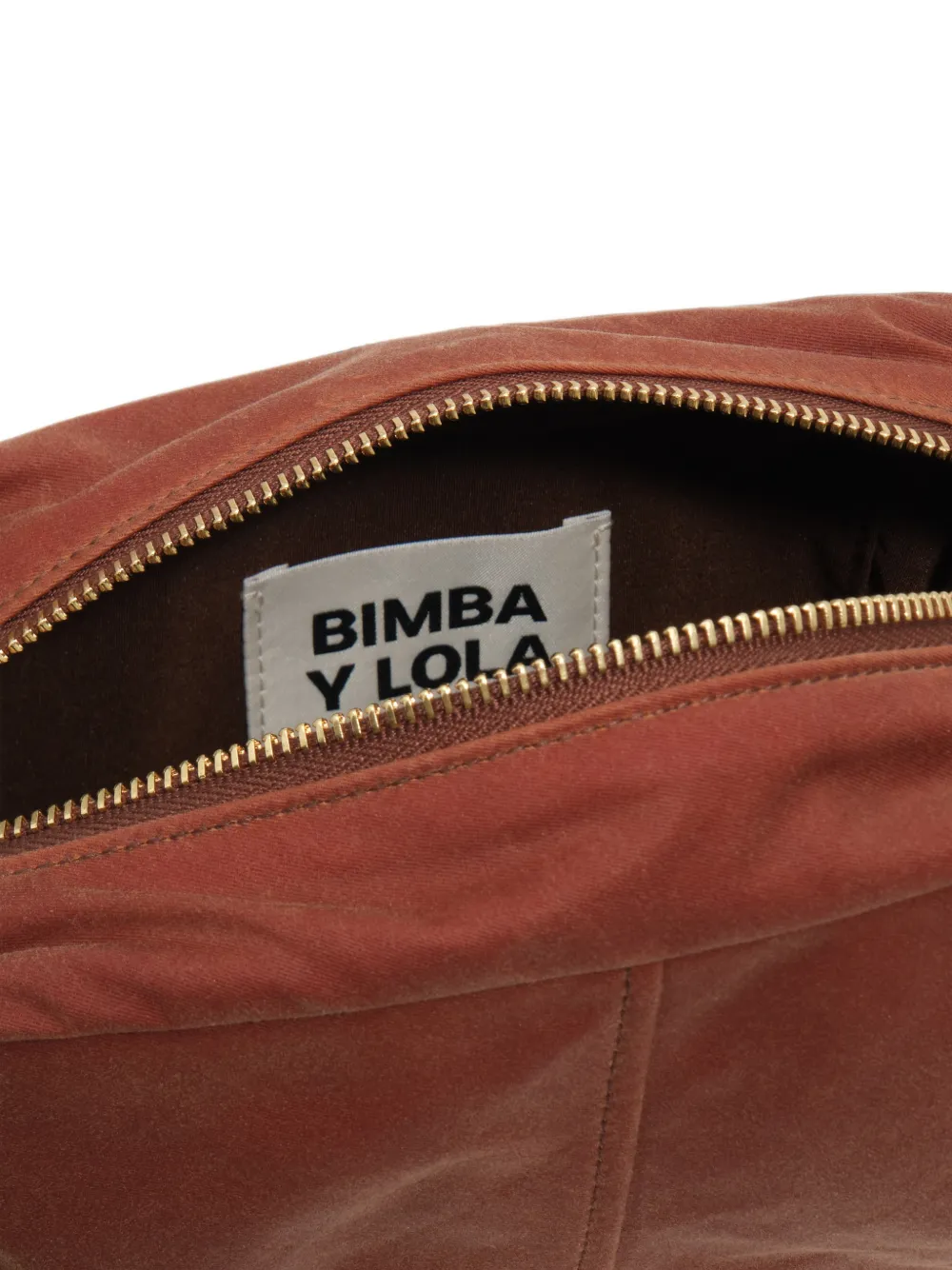 BIMBA Y LOLA Medium gecoate crossbodytas Bruin