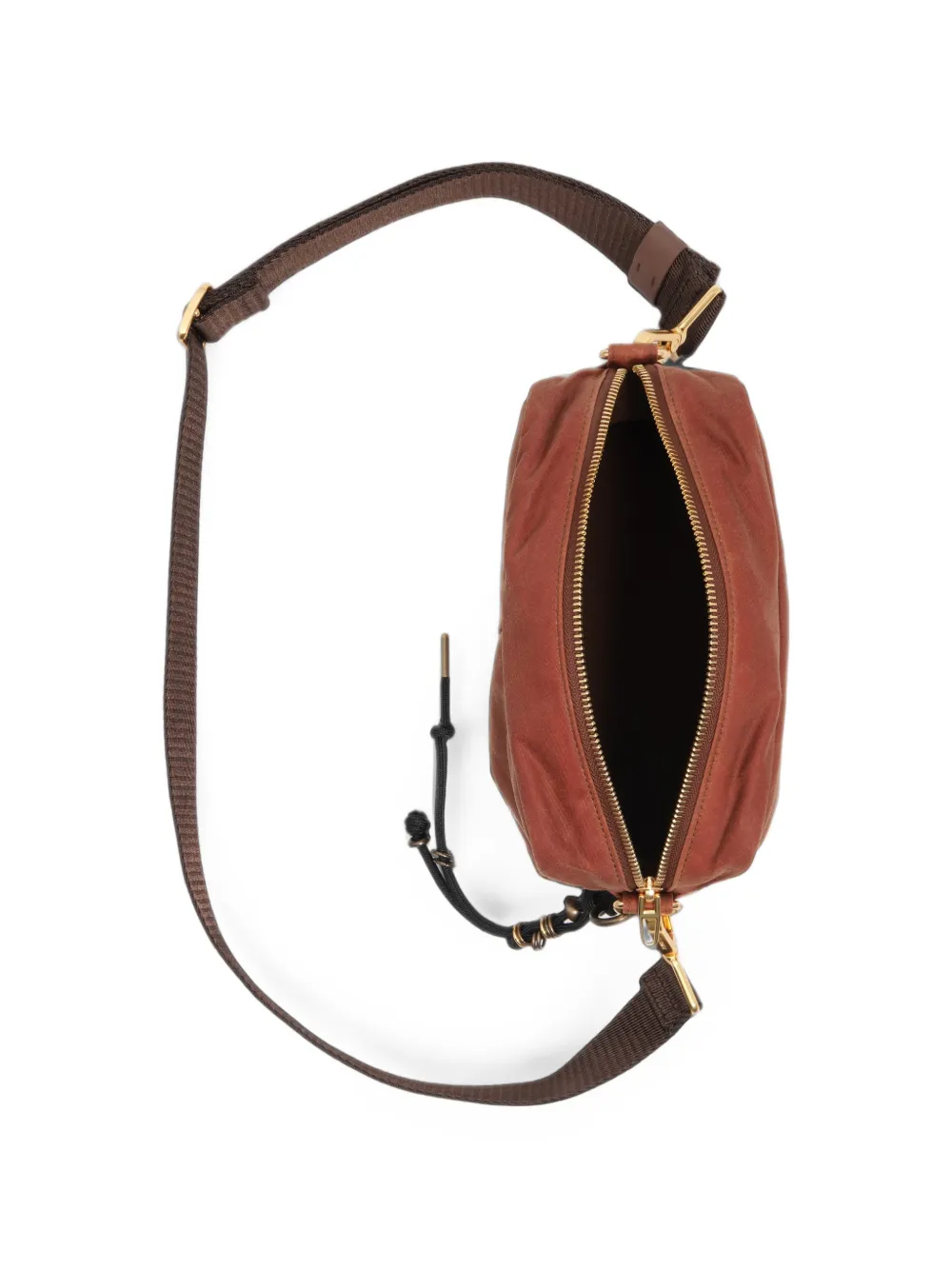 BIMBA Y LOLA Medium gecoate crossbodytas Bruin