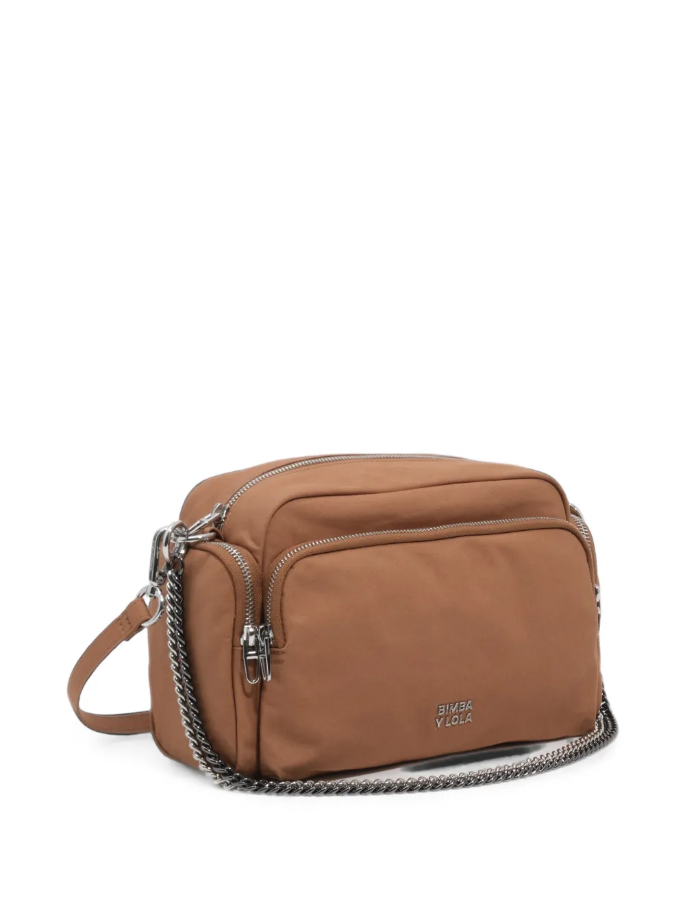 BIMBA Y LOLA Grote katoenen crossbodytas met zak Bruin