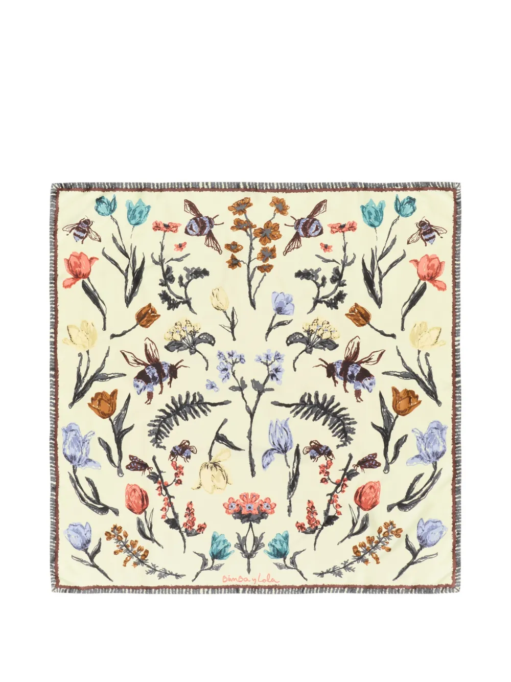 BIMBA Y LOLA scarf with flowers and bees · One Size