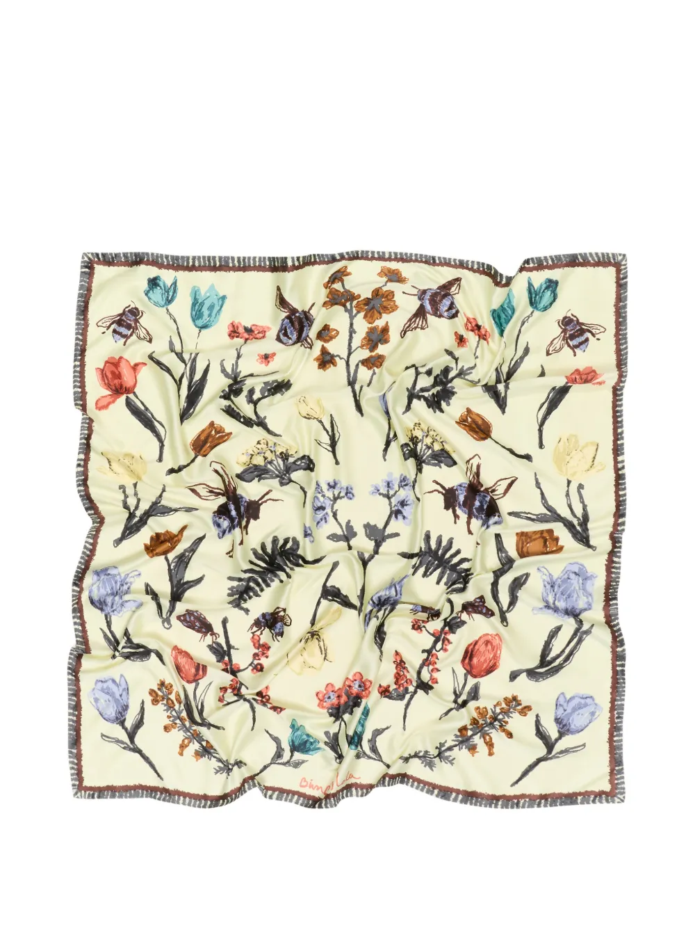 BIMBA Y LOLA Sjaal met bloemen en bijen Geel