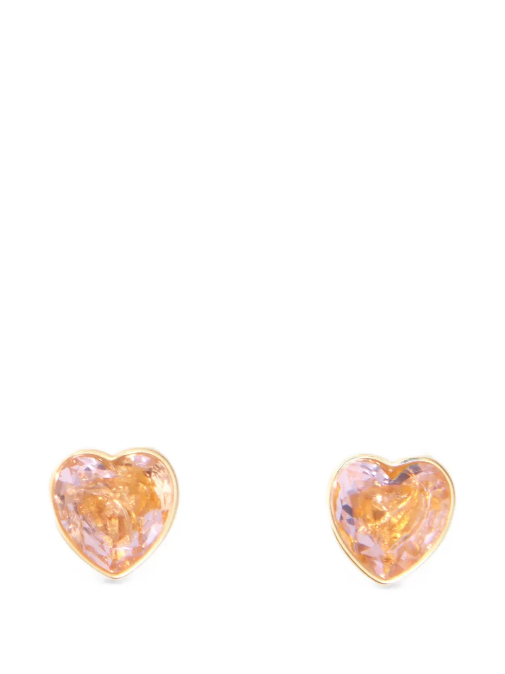 BIMBA Y LOLA pink crystal heart earrings - Oro