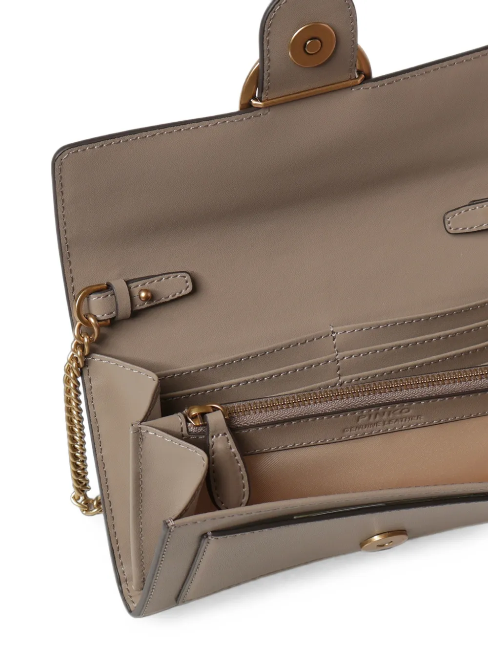 PINKO Love Bag Wallet schoudertas met schakelketting Grijs
