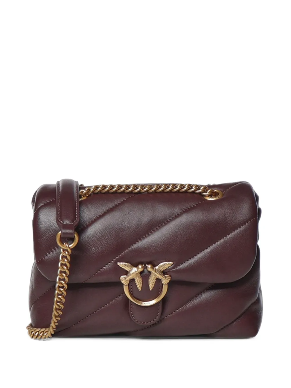 PINKO small Love quilted leather shoulder bag - Red