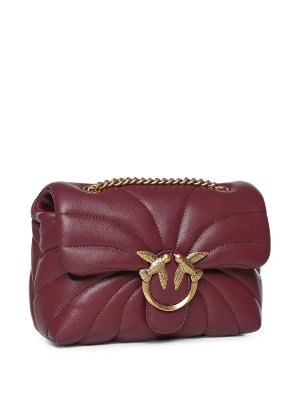 PINKO small Love Bag Puff chevron-quilted crossbody bag Rood
