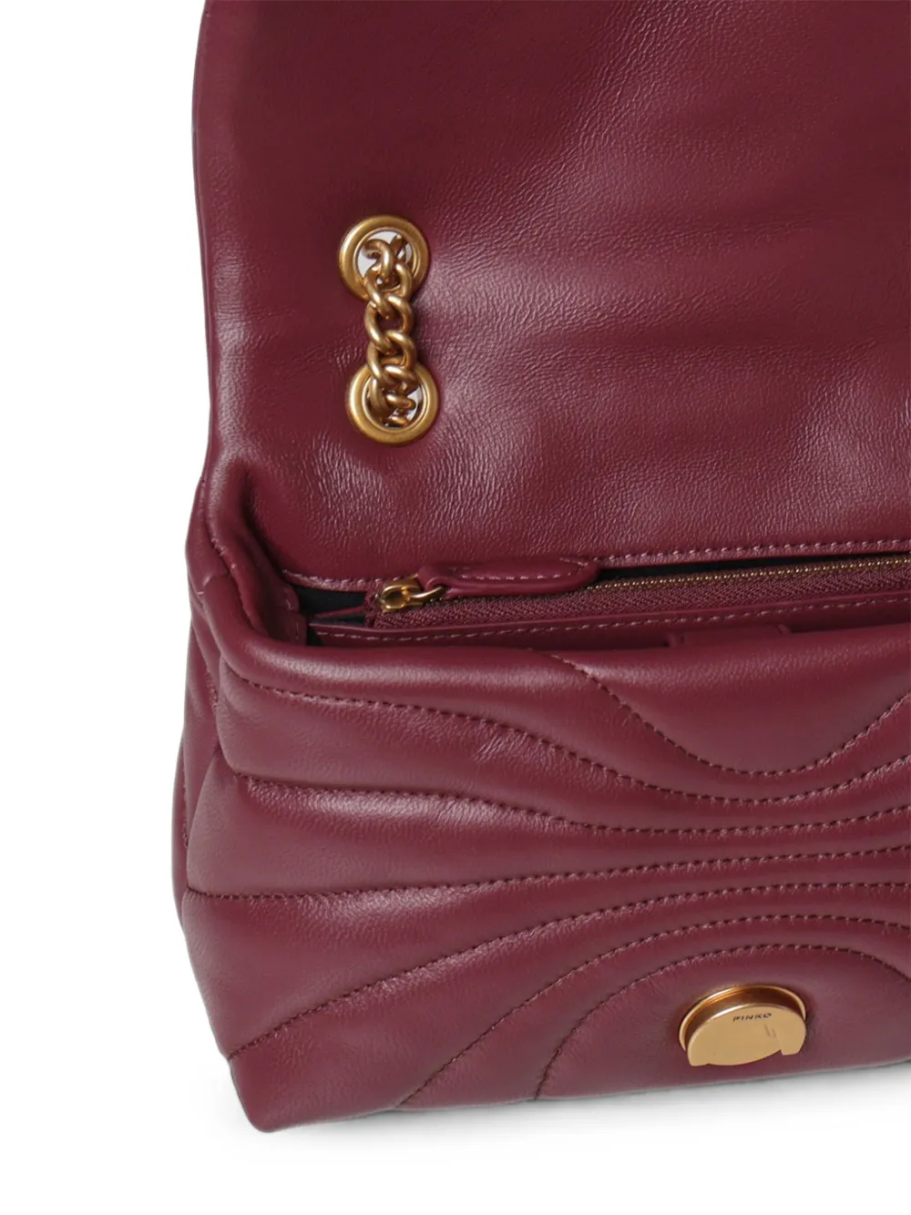 PINKO small Love Bag Puff chevron-quilted crossbody bag Rood