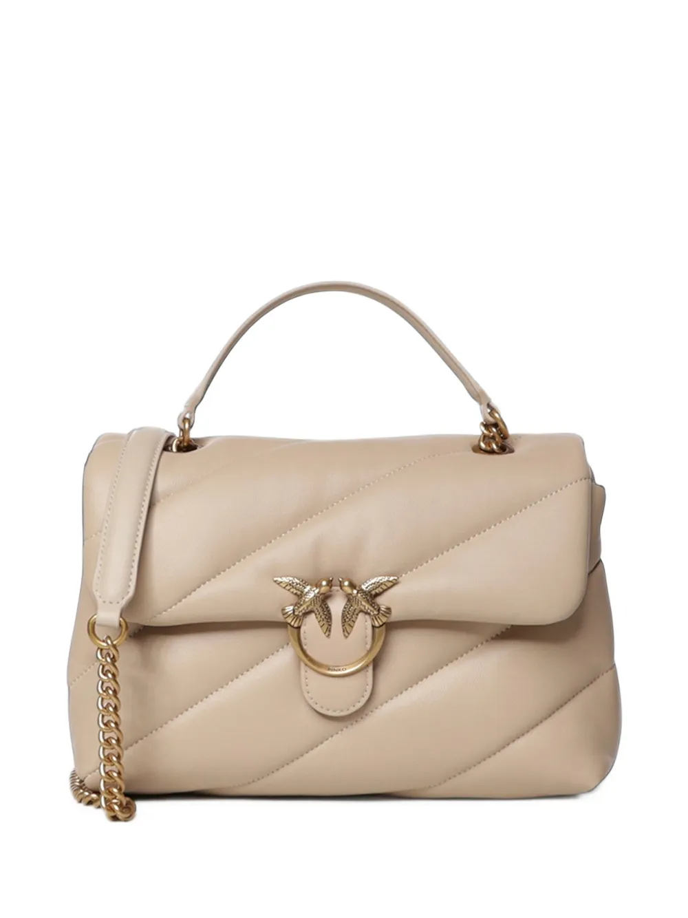 PINKO medium Love quilted leather shoulder bag - Nude