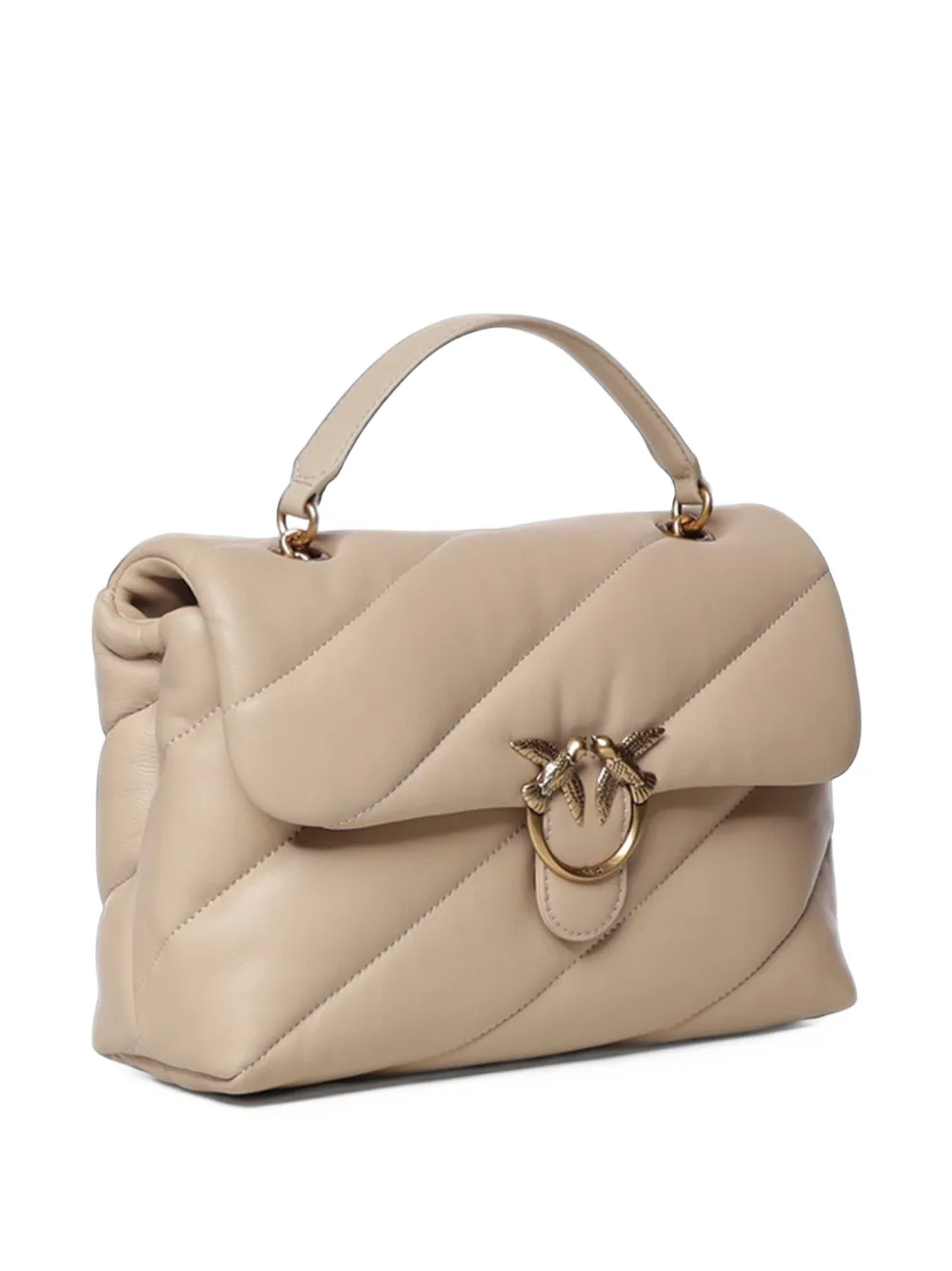 PINKO Medium Love Bag gewatteerde leren schoudertas Beige