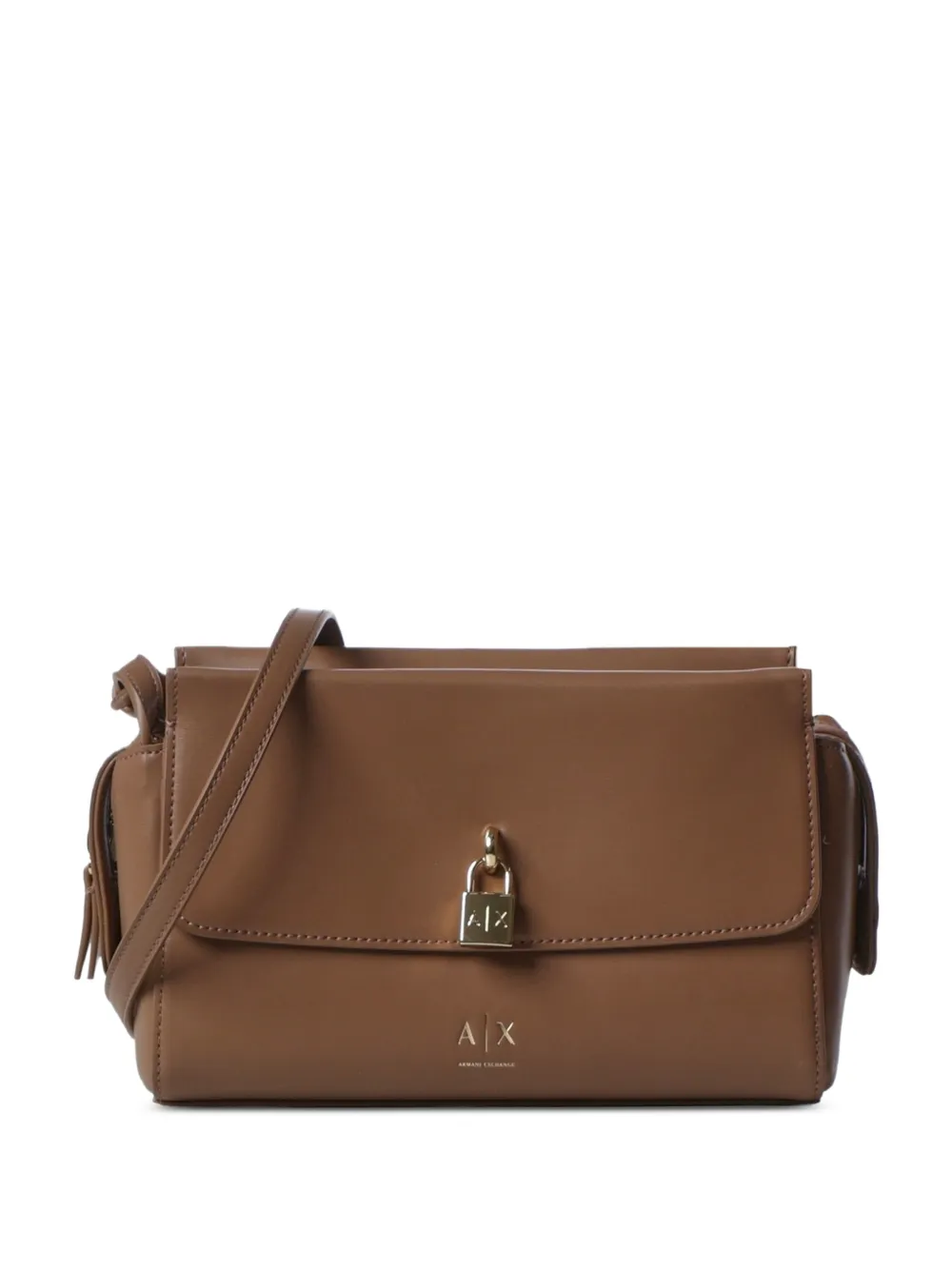 Armani Exchange padlock-detail cross body bag - Marrone