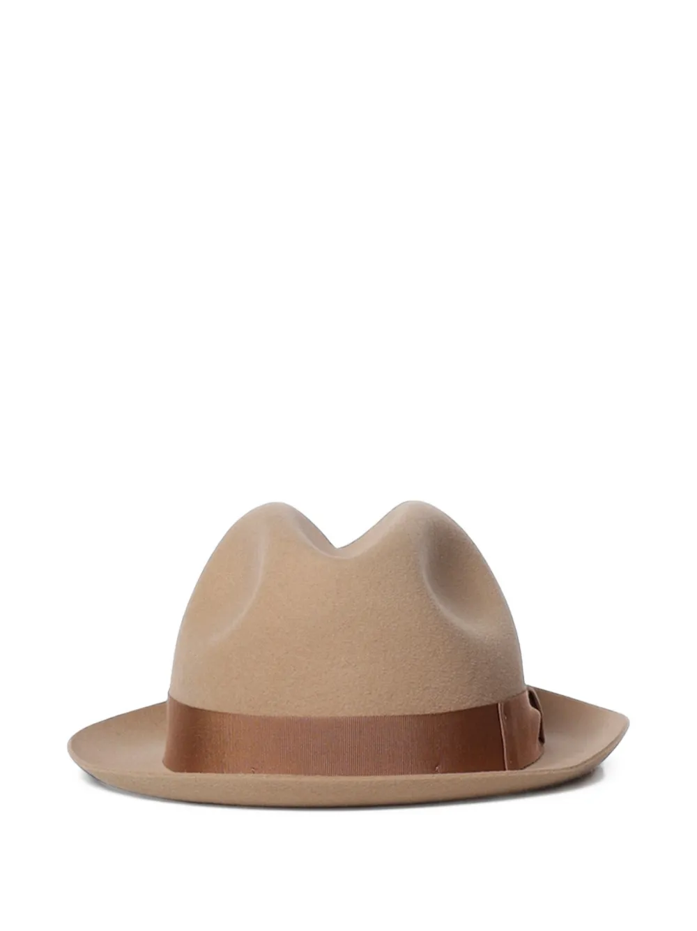 Borsalino grosgrain-trim felt hat - Tons neutres Borsalino grosgrain-trim felt hat - Tons neutres