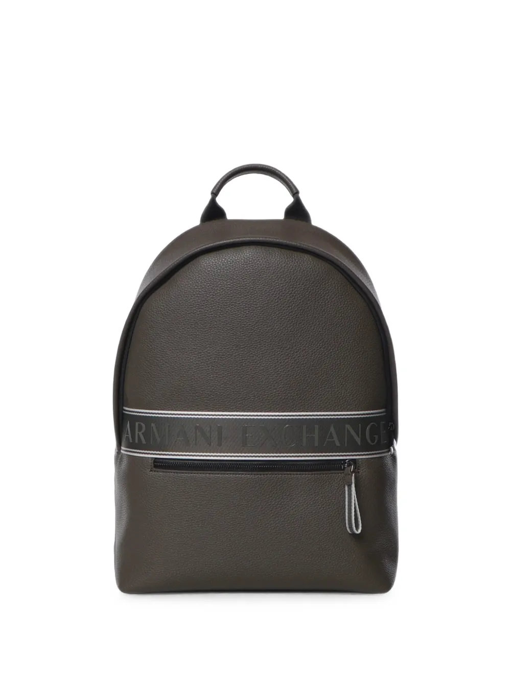 Armani Exchange logo-tape pebbled backpack