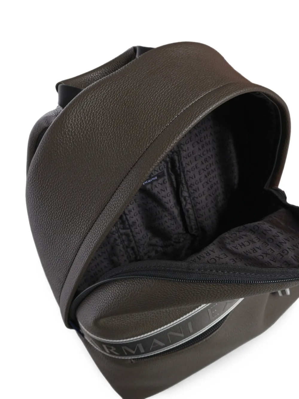 Armani Exchange Rugzak met korrelige textuur en logoband Bruin