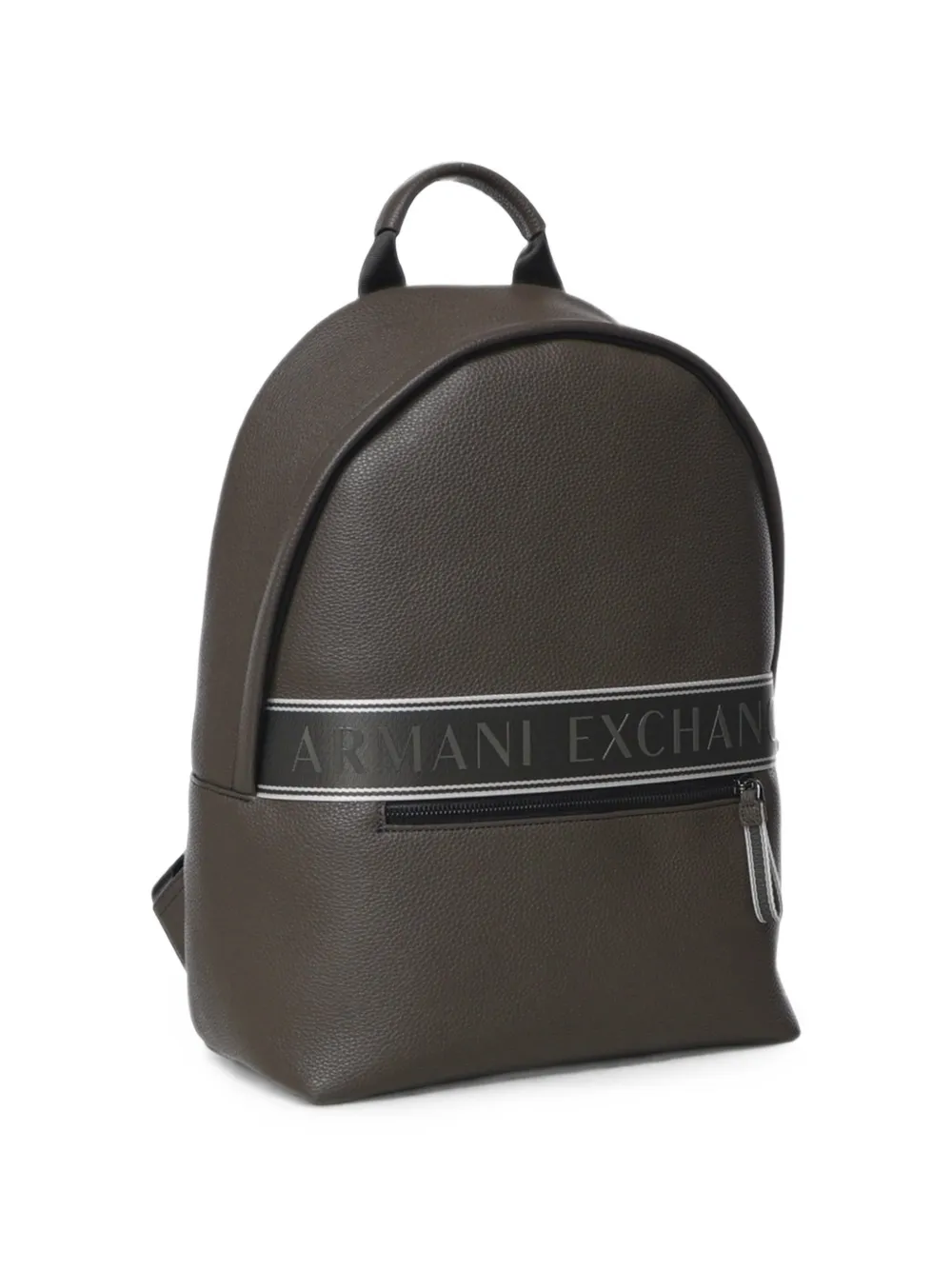 Armani Exchange Rugzak met korrelige textuur en logoband Bruin