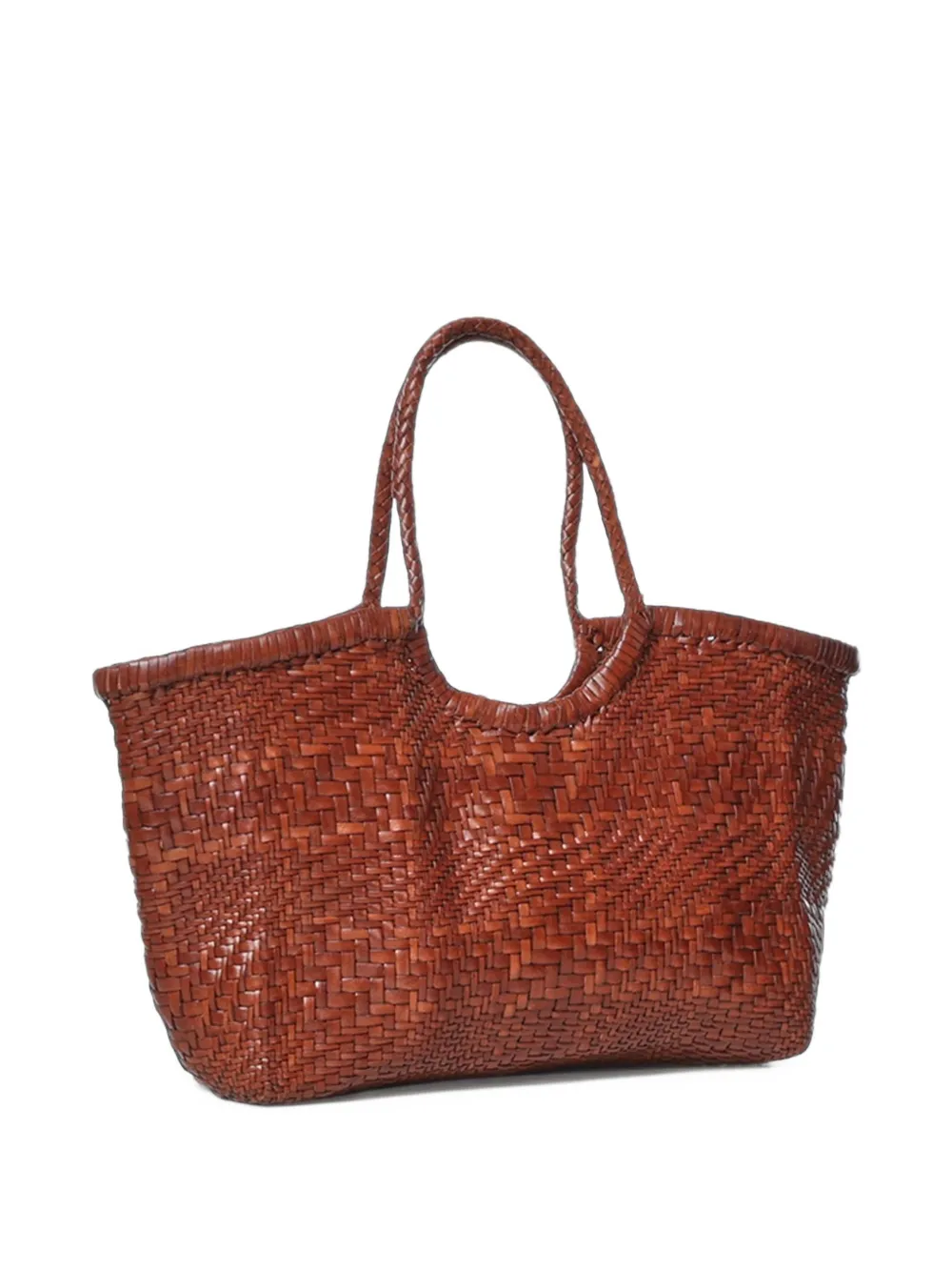 DRAGON DIFFUSION Nantucket Optical geweven leren shopper Bruin