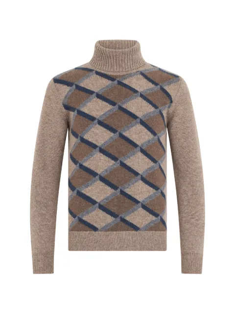 Fedeli diamond-pattern roll-neck sweater