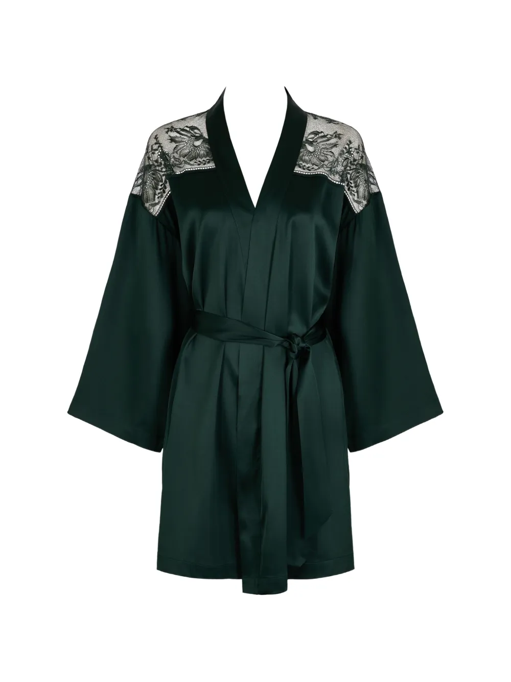 Aubade robe de chambre Midnight Whisper à empiècements en dentelle - Vert Aubade robe de chambre Midnight Whisper à empiècements en dentelle - Vert
