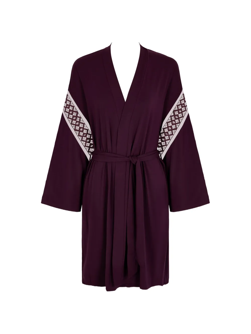 Aubade Sweet Obsession Morgenmantel mit Stickerei - Violett