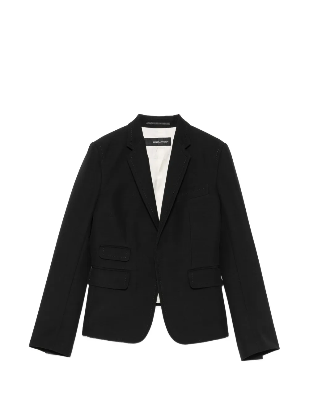 Pre-owned Dsquared2 2000s Topstitched Single-breasted Jacket In Black