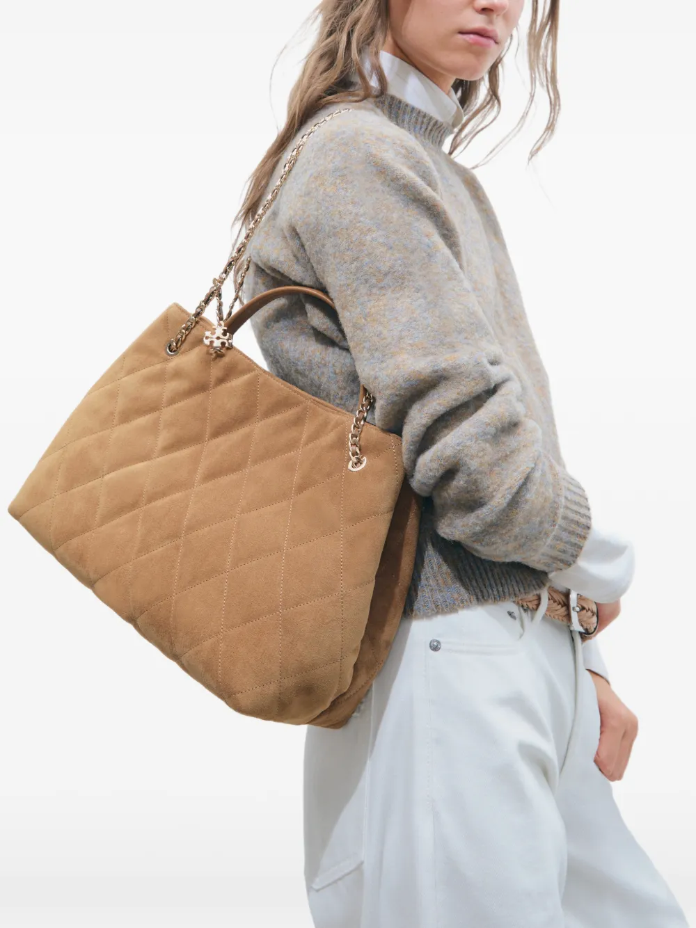 Tory Burch Fleming suède reistas Bruin