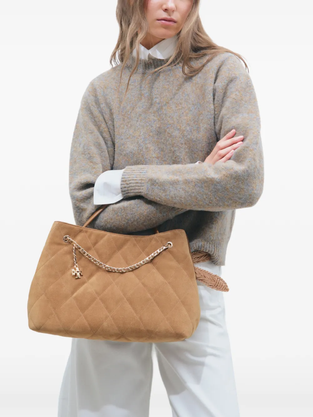 Tory Burch Fleming suède reistas Bruin