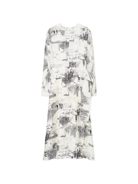 Tory Burch printed silk tie-waist dress