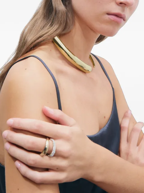 Tory Burch Pierced pavé double ring