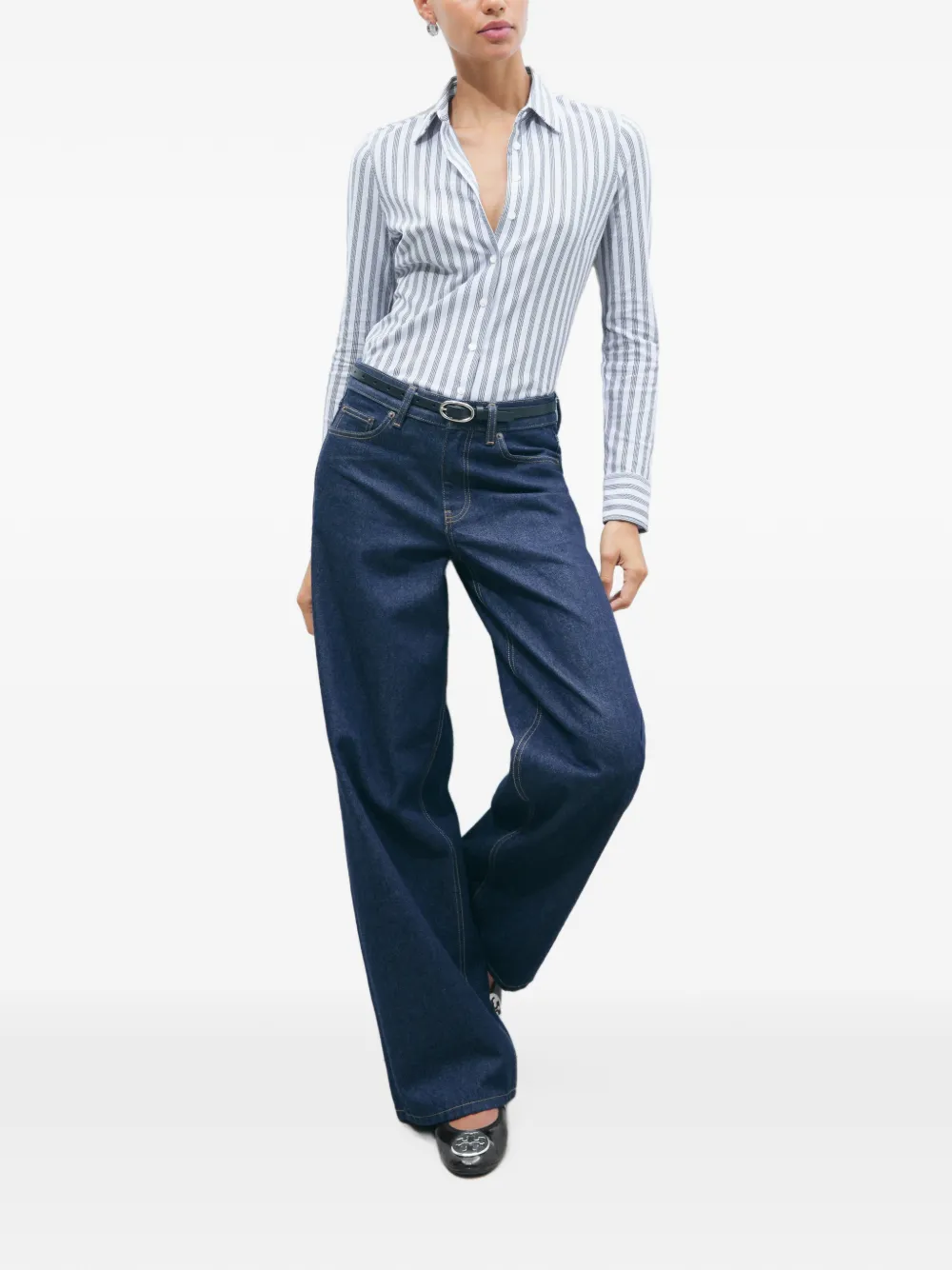 Tory Burch Gestreept katoenen piqué poloshirt Wit