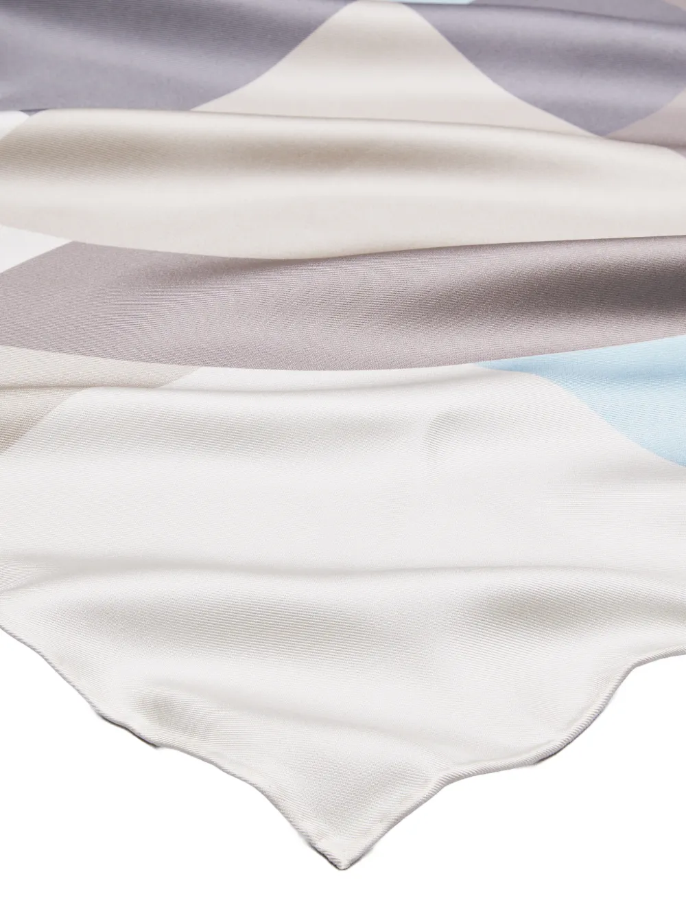 Tory Burch Geo zijden sjaal met colourblocking Grijs
